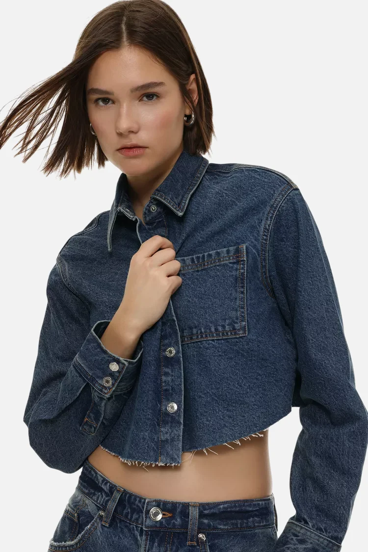 Cropped denim shirt – Bild 3