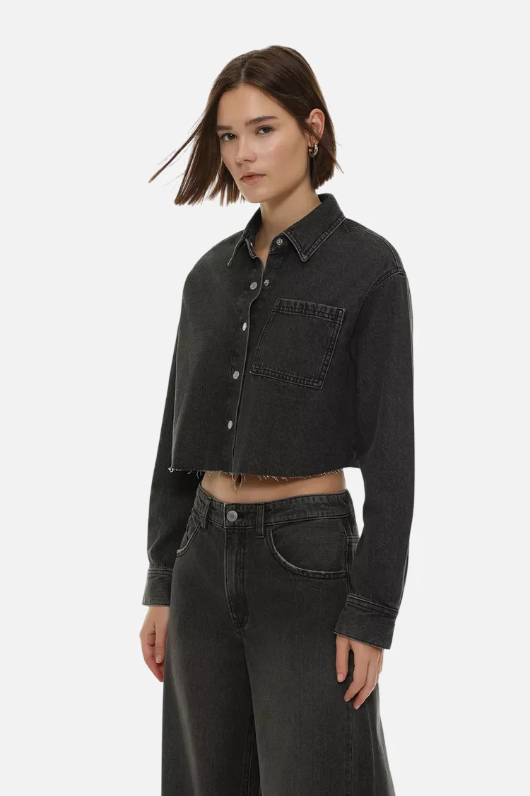 Cropped denim shirt – Bild 5