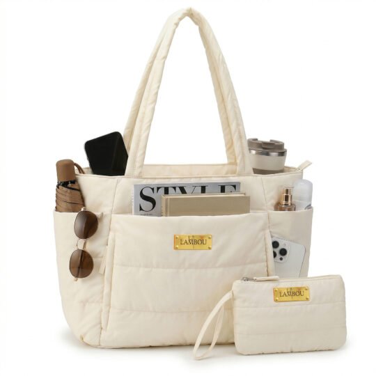 Lambou Puffer Tasche Beige