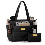 Lambou Puffer Tasche Schwarz