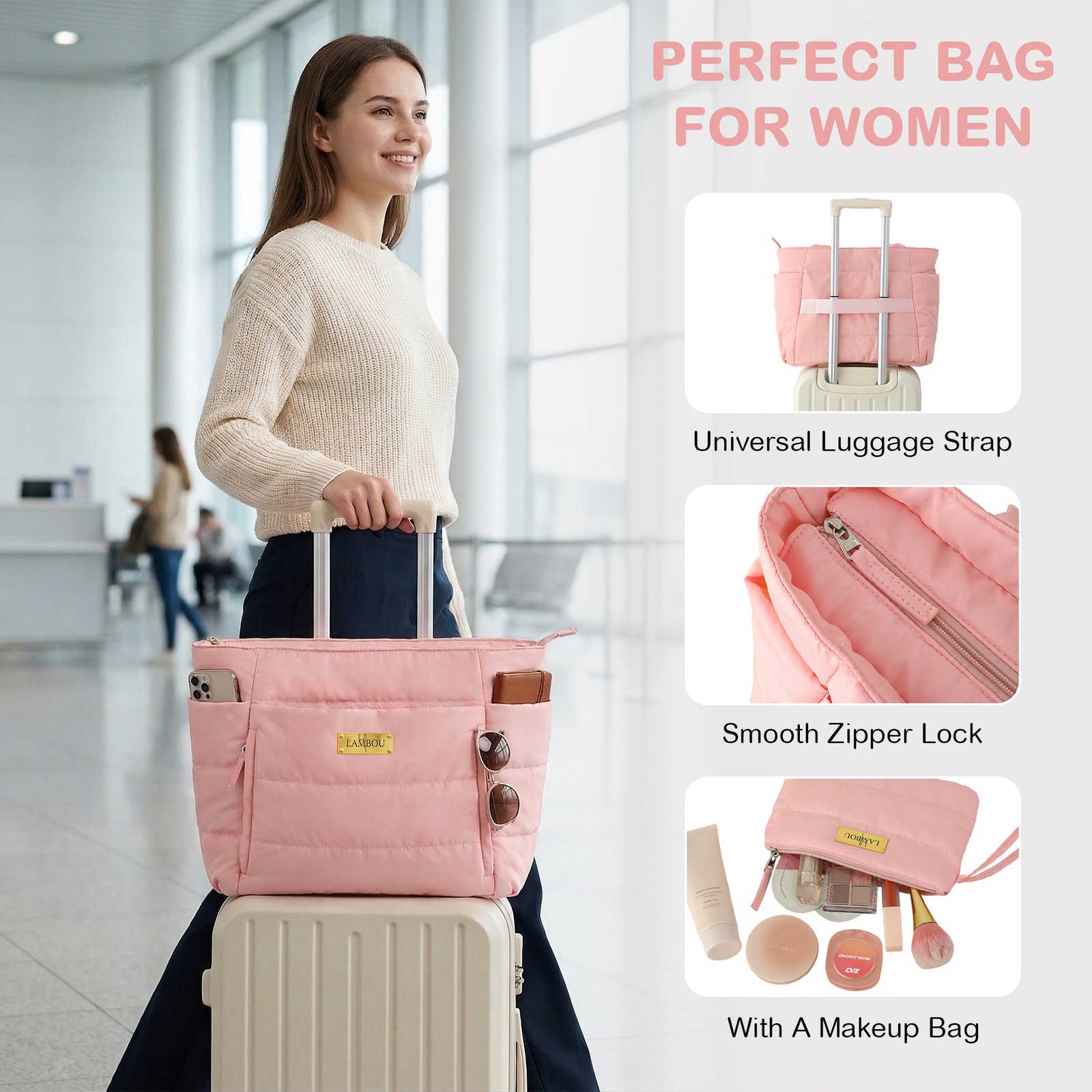 Lambou Puffer Tasche Rosa