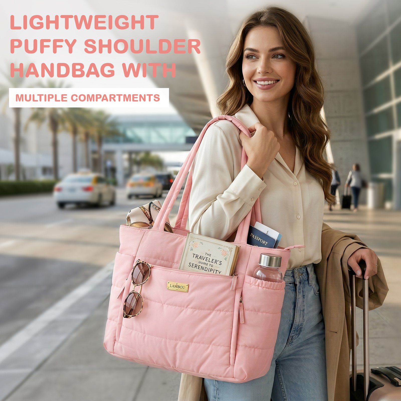 Lambou Puffer Tasche Rosa